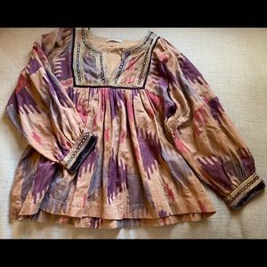 NEW Ulla Johnson Nasir embroidered Ikat blouse